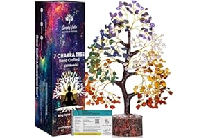 Simply Vedic 7 Chakra Tree of Life for Positive Energy| Natural Healing Crystal Gemstone, MoneyTree, Feng Shui, Good Luck|Chakra Activation|Home Decor|Ideal for Gifting| Handmade by Tradional Artists