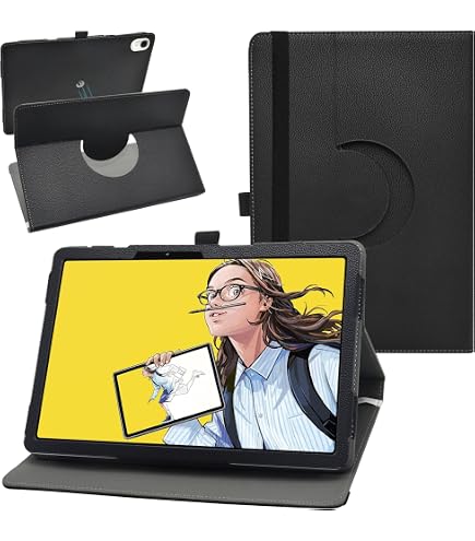 Custodia Pieghevole Per Wacom MovinkPad 11 – Cover In Pelle PU Con Supporto Per Matita E Cinturino Da Polso, Protezione Totale (nera)