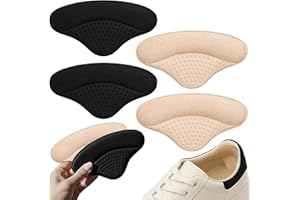 DANNEN Heel Grips 4 Pcs, Heel Cushion Pads for Loose Shoes-Anti-Slip Heel Protectors, Soft Heel Pads & Shoe Inserts for Shoes – Prevent Rubbing, Blisters & Heel Slipping (Black & Skin)