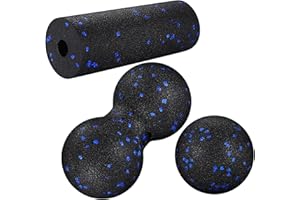 SHACHENH 3 Stück Faszienball Set, Faszienrolle Klein & Massageball & Erdnuss Faszien Ball, Massagebälle, Massage Ball für Fuss Hand Rücken Wirbelsäule Faszientraining Muskelmassage Faszienbälle