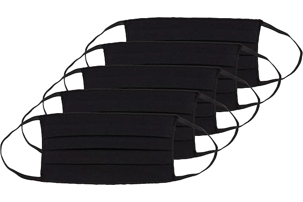 Oscar Apparels Masques Rétutilisables, 100% Coton BCI Avec Boucle Elastique, Adulte (Pack de 5)