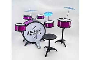 FLEX VALUE 25pcs Kids Jazz Drum Set | Musical Band Toy Set Incl. Stool | Birthday Xmas Gift