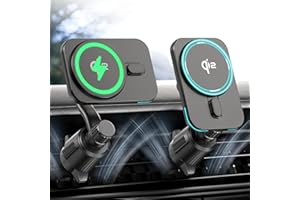 GuMosh Qi2 15W MagSafe Ladegerät Autohalterung für iPhone 16/15/14/13/12 Pro Max Plus Zubehör, Wireless Charger Kabellose Schnelles Handyhalterung Auto, Mobile Phone Holder, Kfz Handyladestationen