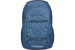 coocazoo Schulrucksack Every „Blue Maze“, blau, ergonomischer & anpassbarer Tornister, höhenverstellbar, mit Brustgurt & Hüftgurt, ab der 3. Klasse