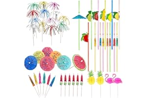 DWTECH 120 piezas de decoración de fiesta de cóctel, palillos de paraguas de papel para bebidas, bodas, fiestas de verano, decoraciones de bebidas, accesorios de cóctel, colores mezclados