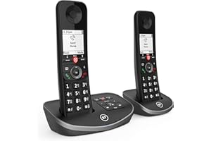 BT Advanced Cordless Landline House Phone with 100 Percent Nuisance Call Blocker, Digital Answering Machine, Twin Handset Pack