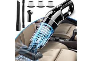 LanBlu Aspirapolvere Portatile,10000Pa Aspirapolvere Auto Potente,Multifunzionale Mini Aspirapolvere per Auto Senza Fili con 3 Filtri HEPA,Aspirabriciole Potente Bagnato Asciutto per Auto Casa Cucina