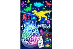 Staryou Nachtlicht Sternenhimmel Projektor Kinder, 15 Musik Nachtlicht kinder Dinosaurier Spielzeug, 3 Filme+31 Farben Dino Lampe, Fernbedienung+Helligkeit+Timer Dino Ei, Junge 4 Jahre Geschenkideen