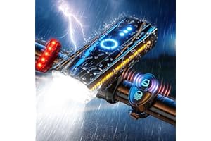 VIRTUDRILL Fahrradlicht USB Aufladbar, 5000 Lumen Fahrradlichter für Nachtfahrten, Fahrrad Vorne und Rücklicht