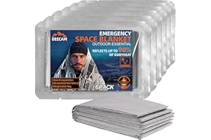 ‎DEECAM Deecam Rettungsdecke Silber 210x160cm 6 Stück - Auto, Erste Hilfe, Camping, Survival Kit - Alu Thermo Wärmedecke Verbandskasten (6er-Pack)