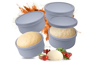 Relaxdays pizzadegformar, 4-pack, silikon, upp till 350 g deg