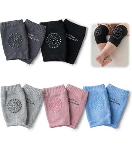 3 Pezzi Ginocchiere Per Neonati - Antiscivolo, Con Puntini Di Gomma, Morbide E Traspiranti, Per Gattonamento E Primi Passi - Foto 13