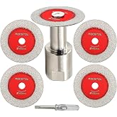 FOCSTOL Glass Cutting Disc &ndash; 5 Pieces 40 mm Diamond Disc for Cutting Glass and 1 Piece M14 Flange for Jade Marble Granite Sto