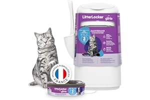 Litter Genie - Litter Locker Fashion - poubelle à litière anti odeurs pour chat. Entretien facile, pelle fournie. 1 recharge XL 3 mois incluse. Compacte et simple d'utilisation.