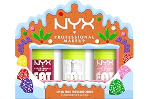 NYX Professional Makeup Holiday Fat Oil Trio Kit Giftset, Lip Gloss with 3 High-Shine Shades, Up to 12HR Intense Hydration & Non-Sticky Finish for Soft, Shiny Lips Vegan, Cruelty-Free, Gift-Ready