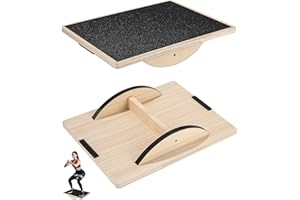 Zofory Rutschfestes Balance Board, Balance Board aus Holz für Erwachsene, Gleichgewichtstrainer für das Training der Rumpfmuskulatur, Stabilitätstraining und Dehnübungen für die Beine