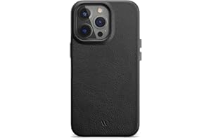 WIIUKA Etui do iPhone 13 Pro Max, skóra niemiecka, etui skórzane bardzo cienkie, etui premium na telefon komórkowy, etui, Qi, czarne