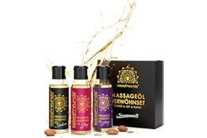 ‎LIEBESFREUNDE Liebesfreunde Massage Oil Gift Set - 3 x 50 ml Wellness Oil for Relaxation, Erotic Massage Gift Set for Women & Men