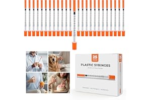 Beverly Healthcare Syringes, 25pcs, 30G 8mm 1ml Plastic Syringes | Individually Wrapped | Precision Measuring Tools for Craft, Labs, Liquid Dispensing, Pet Feeding, Oil, Glue, Craft Use