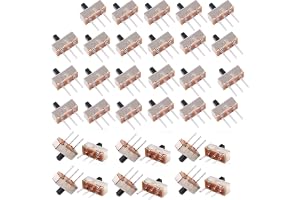 HUAZIZ 180 stycken mini skjutbrytare vertikal folie omkopplare 3-stift 2 position 1P SPDT med PCB-panel för Arduino 0,5A, 50 V DC, 3 mm
