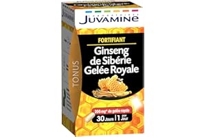 JUVAMINE - Fortifiant - Ginseng De Sibérie et Gelée Royale - Tonifiant et Fortifiant Physique - 200 mg de Gelée Royale - 30 Gélules - Programme de 1 Mois