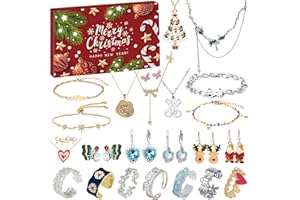 Joyería calendario adviento 2023 niñas, Venares calendario adviento joyas adolescente, 24 piezas calendario navidad niñas, regalo calendario sorpresa de navidad para chicas adolescentes/hija/nieta