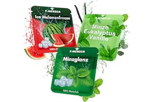 F.MERZCA® Filter mit Geschmack Minze, Wassermelonen und Eukalptus – 9x Filter mit aromatisiertem Erdbeere Geschmack passend für alle Modelle F.MERZCA (3 Sorten - Minze, Wassermelonen und Eukalptus)