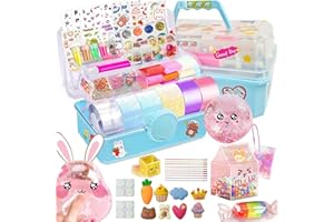 KEAGAN Nano Tape Bubble Kit for Kids Nano Double Sided Tape for Making Bubbles,500+ Fillings DIY Nano Bubble Tape with Pump Sequins Glitter Powder Stickers,Novelty Toy for Girls Boy