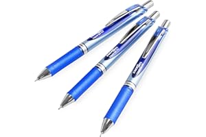 Pentel Energel BLN75 - Bolígrafo de tinta de gel retráctil (0,5 mm, 3 unidades), color azul