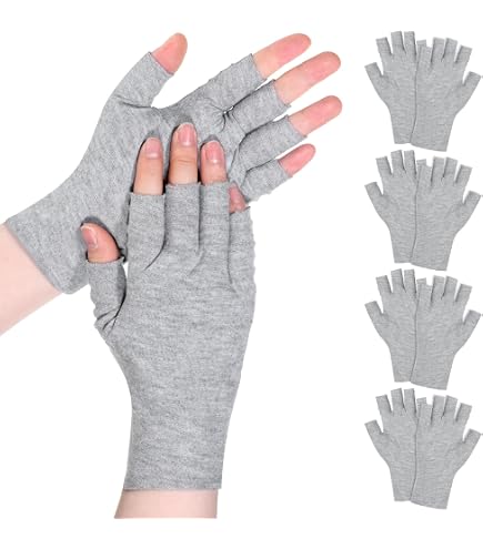 4 Paar Fingerlose Neurodermitis Baumwollhandschuhe,Weiche Feuchtigkeitsspendende Handschuhe für Trockene Hände und Ekzeme,übernachtung Schlafen Heilung Kosmetik