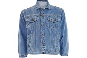 True Face Mens Denim Jacket Long Sleeve Casual Wear Loose Fit Outerwear Lightweight Outdoor Top