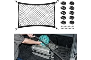 VEHIRIE Rete Portaoggetti Auto 70x50 cm espandibile per 125x110 cm - Rete elastica multiuso per bagagliaio per SUV e crossover - Per T-Roc 2008 Puma e modelli simili