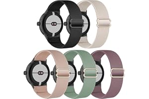EverAct Nylonowe elastyczne paski kompatybilne z paskiem Google Pixel Watch 2 / pasek do zegarka Google Pixel Watch / Google Watch 2 pasek, elastyczne, regulowane paski zastępcze, 5 szt