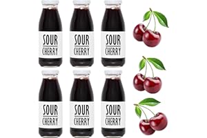 PRESSUICE Fresh Sour Tart Cherry Juice not from concentrate - 6 bottles x 250 ml Fruit Juices NFC - Pressed Semi Sour Drink - No added Sugar - Natural Press for Cocktails Lemonades
