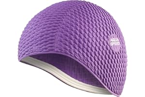 ‎AQUA SPEED Aqua Speed Badekappe | Damen | Bademütze Aqua Fitness | auch für Lange Haare | Latex Bombastic & Tic TOC