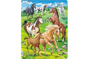 Larsen FH38 Cavalli su un terreno montuoso, Puzzle Incorniciato con 65 pezzi