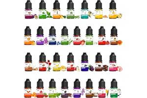 VIVIDYE Arôme Alimentaire - 30 Saveurs Liquide Concentré Huile d'arôme Alimentaire pour Pâtisserie, Cuisine, Bonbons, Boissons - Huile Aromatisant Gouttes Aromatisantes Soluble dans l'eau et l'huile - 6ml
