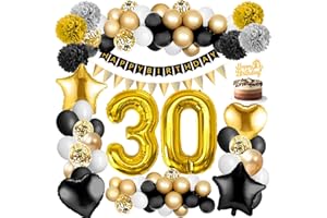 Amteker 30 Geburtstag Deko, 30 Geburtstag Männer Frauen, 30. Geburtsta Deko Luftballons, Konfetti Luftballons Deko 30 Frau Mann, 30 Geburtstagdeko Happy Birthday Deko
