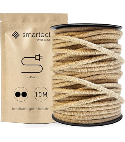 Cavo Elettrico Tessuto Nero 2m - Per Lampade E Illuminazione, Design Elegante E Chic - Foto 10