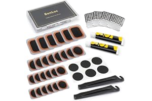 Dexnoca Kit de RéParation Pneus de véLo - Kits de réparation, 26 rustine Chambre a air, pour rustine véLo Chambre a air, VTT, Pneu Moto, Les vélos de Route et de Montagne et Caoutchouc Gonflable