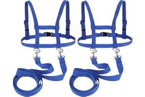 jiawaggag 2 Stück Pferdeleinen Blau Pferdegeschirr für Kinder Pferdeleine zum Spielen für Kinder für Spielen Skifahren Rollenspiel