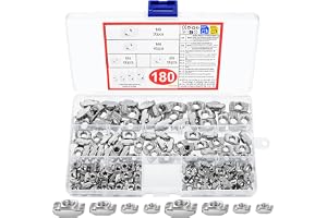 180 stycken spårstenar M4 M5 M6 M8, hammarmutter T-spårmuttrar, aluminiumprofil spårstenar, T slot muttrar set, hammarhuvud m