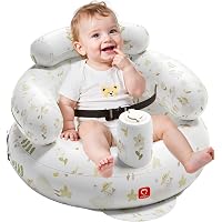 Siège Bébé Gonflable Portable 3-36 Mois - Soutien Dos Et Nuque, PVC Sans BPA, Bleu, Léger Et Pliable