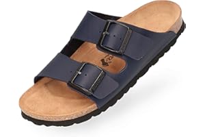 BOnova Męskie Klapki - Przytulne Kapcie Domowe z Wkładką - Antypoślizgowe z Gumową Podeszwą - Premium do Użytku Wewnątrz i na Zewnątrz