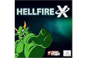 ‎SAUER & TRÖGER PIPSFACTORY GERMANY Lange Noppe Hellfire X | Sauer & Tröger Tischtennis | Rot, Schwarz | OX, 0,5 1,2