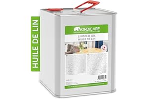Nordicare huile de lin [2,5 litre] huile de lin pour bois universel I protection du bois 100% biologique I huile de lin bio pour bois interieur et exterieur I huile bois, huile de lin cuite