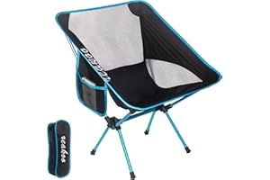 REAKOO Camping Chair, Lightweight Folding Camping Chairs for Adults, Portable Camp Chairs with Side Storage Bag for Outdoor, Picnic, Beach, Backpacking,Garden, Fishing, Festival