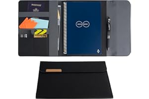Rocketbook Capsule 2.0 - Funda tipo libro para Core, Panda y Fusion (100% reutilizable, con soporte para bolígrafo, cierre magnético y almacenamiento interior, Negro, ejecutivo, 15,2 x 22,4 cm