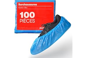 PURAHELP Lot de 100 couvre-chaussures, jetables, pratiques, robustes, pour l'hygiène et la protection, parfaits pour la maison, la clinique, le laboratoire et l'artisanat