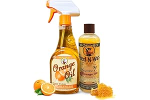 HOWARD PRODUCTS Howard Feed N Wax Wood Polish and Conditioner, and Howard Orange Oil Wood Polish, Wood Furniture Cleaner and Teak Wood Cleaner